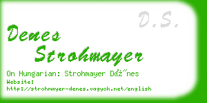 denes strohmayer business card